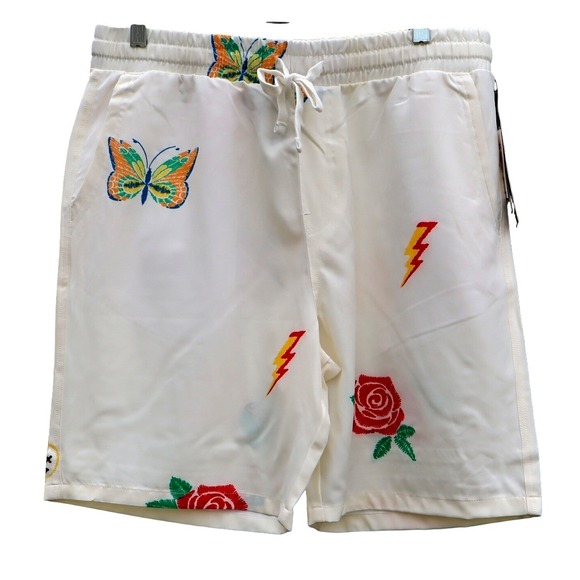 Fresh Prints of Bel-Air by Drill Clothing Co. Other - Fresh Prints of Bel-Air Drill Clothing Co Embroidered Cream Shorts Men NEW L